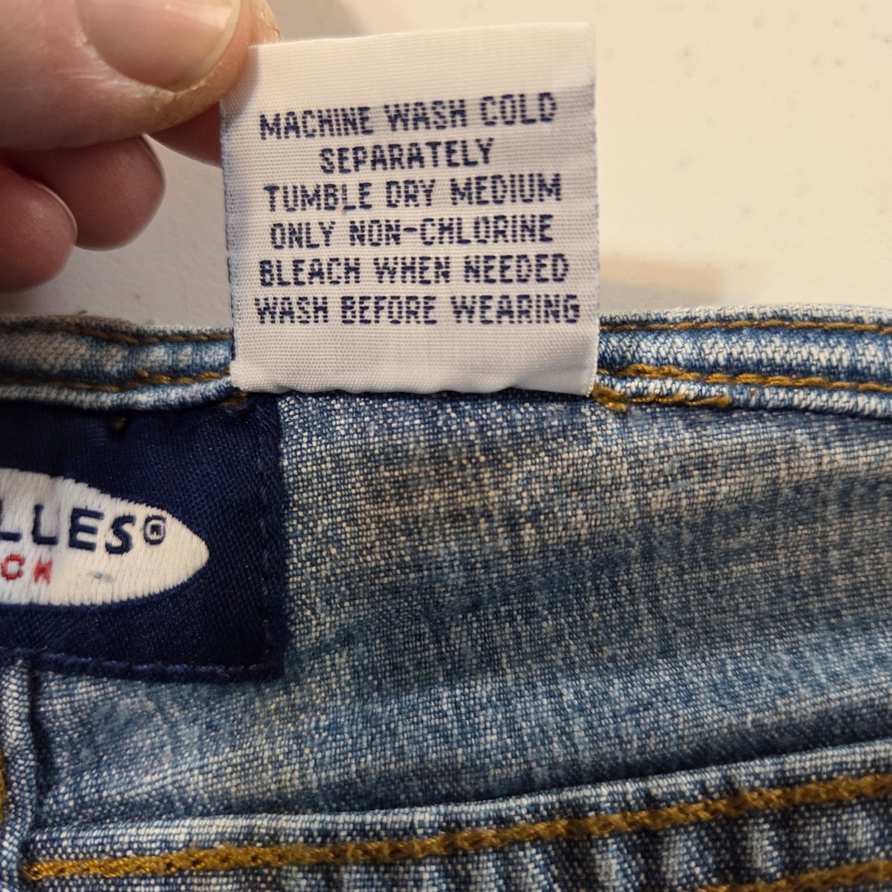 Women's LA Blues Denim Capris Stretch Size 14 Belt Vintage High Rise - Picture 7 of 7